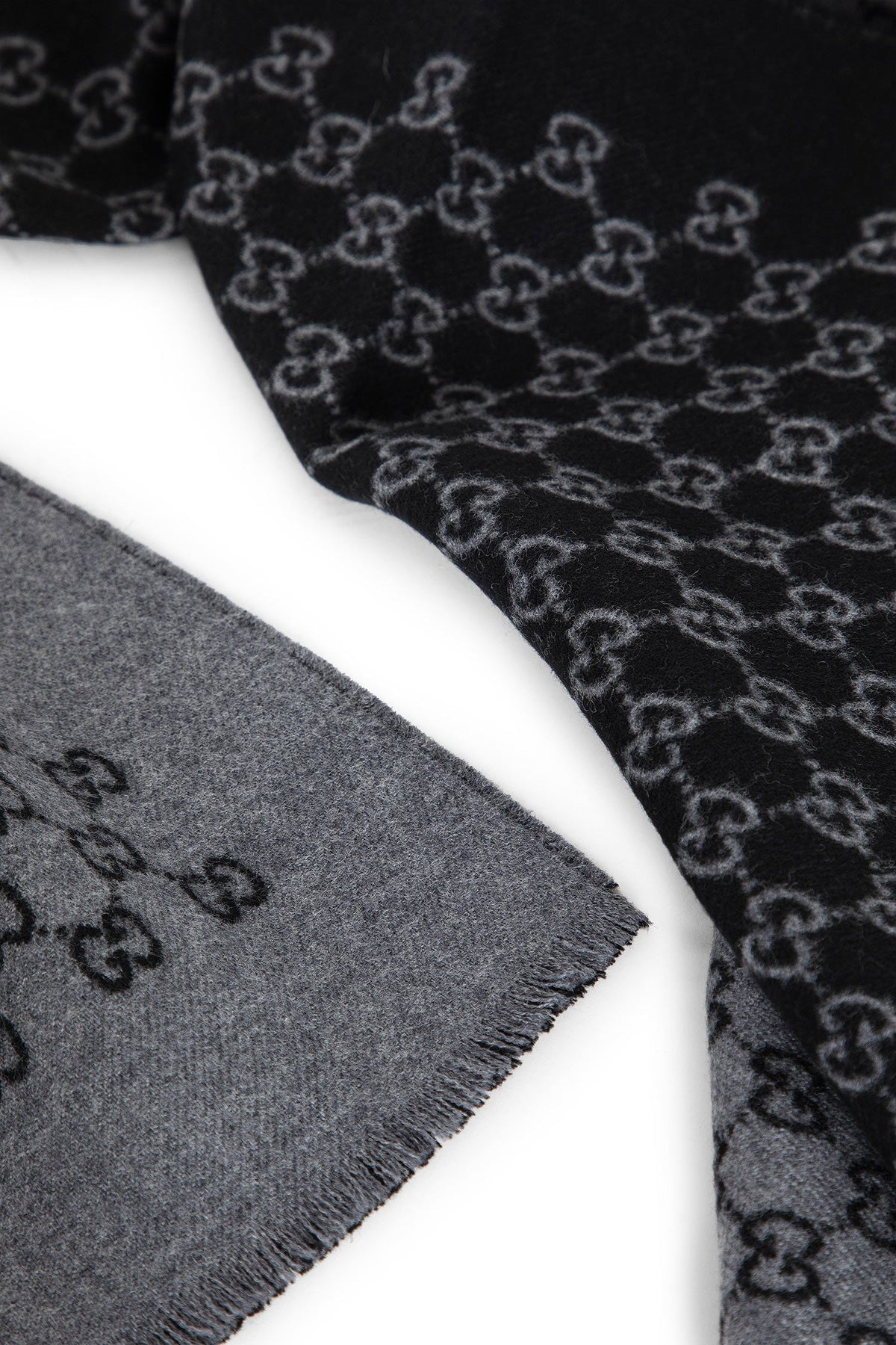 Double Jacquard GG Wool Scarf
