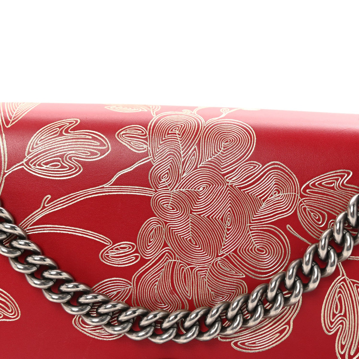 Calfskin Chinese New Year Medium Dionysus Shoulder Bag Hibiscus Red