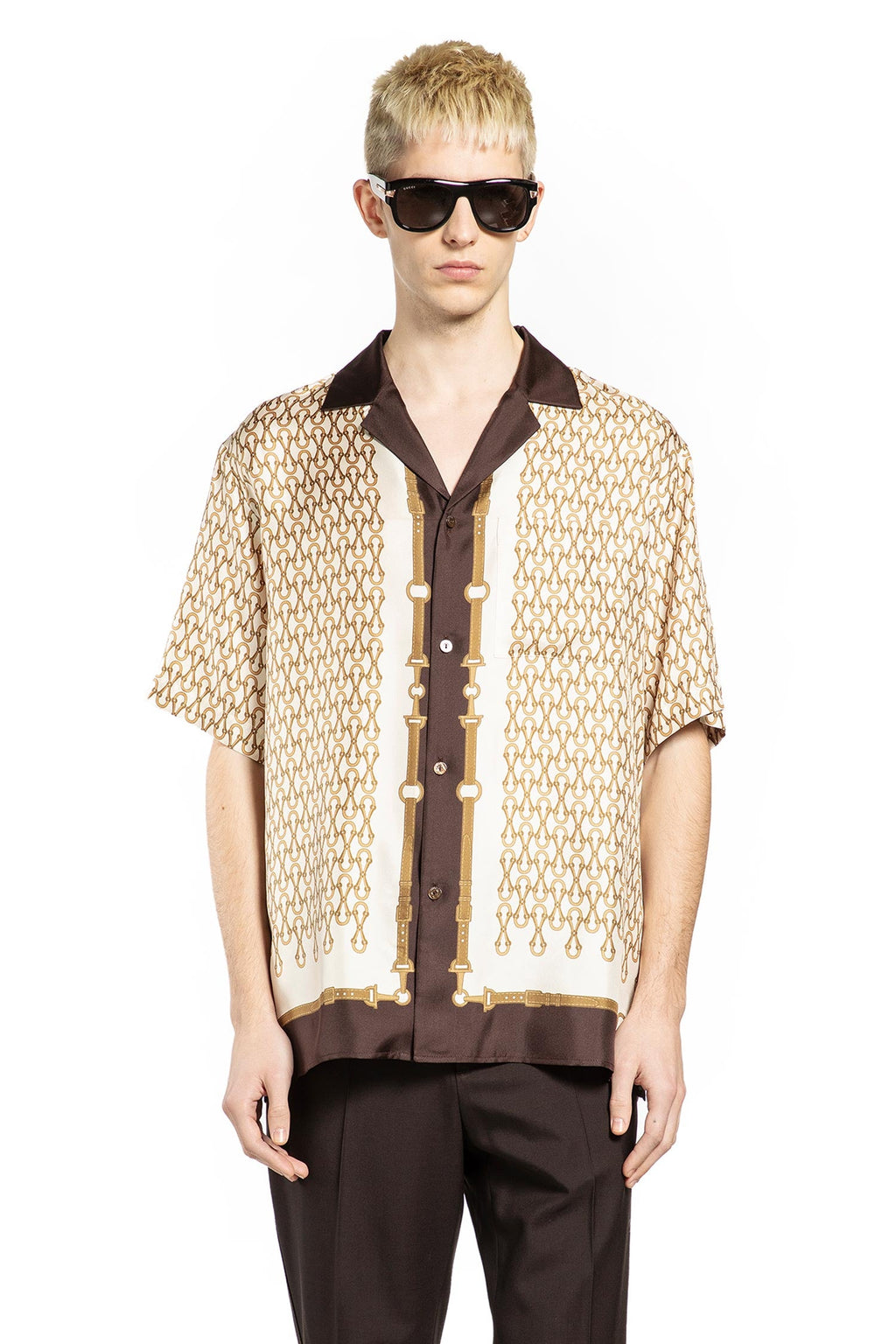 Equestrian Silk Twill Bowling Shirt