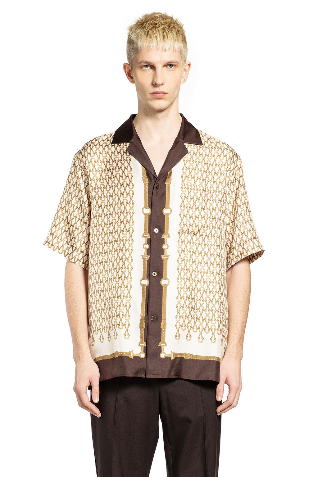 Equestrian Silk Twill Bowling Shirt