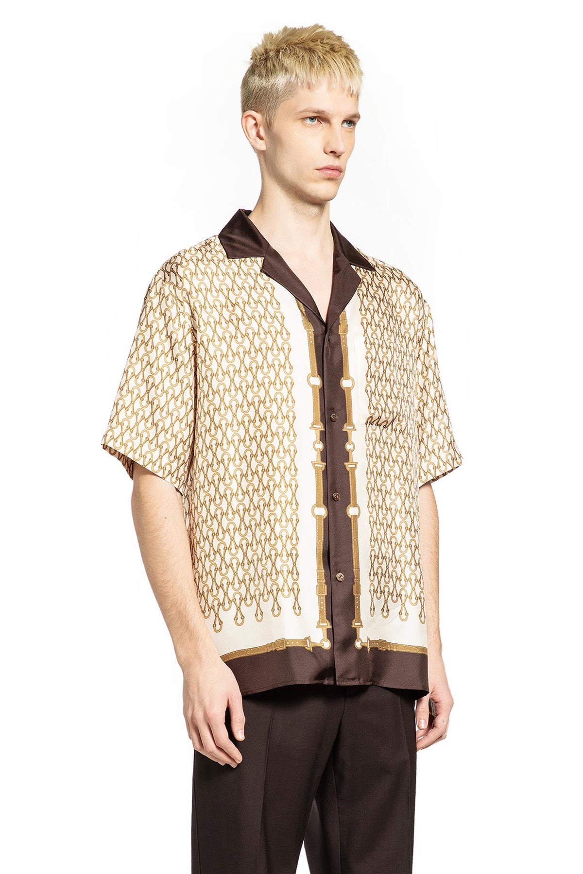 Equestrian Silk Twill Bowling Shirt