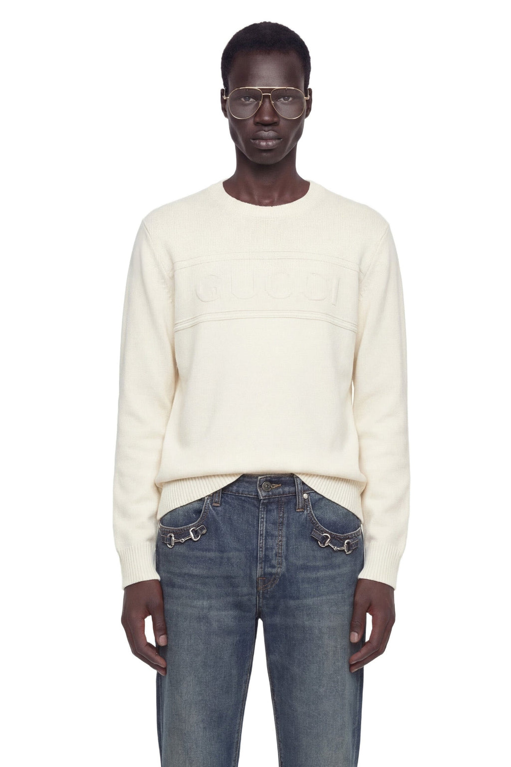Knit Cotton Wool Jumper With Intarsia
