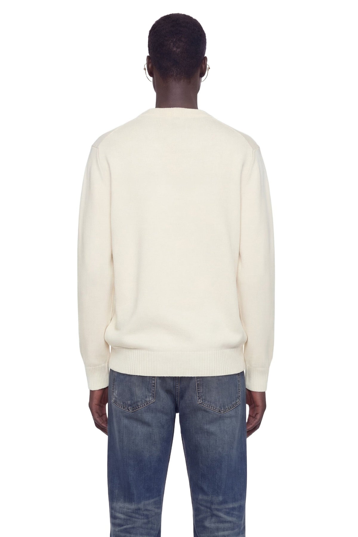 Knit Cotton Wool Jumper With Intarsia