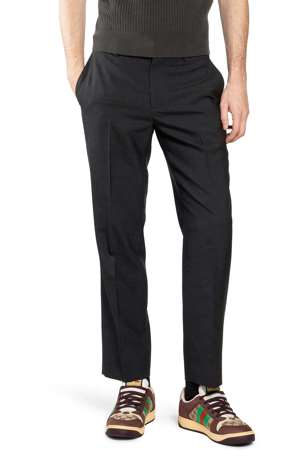 Wool Straight Leg Pants