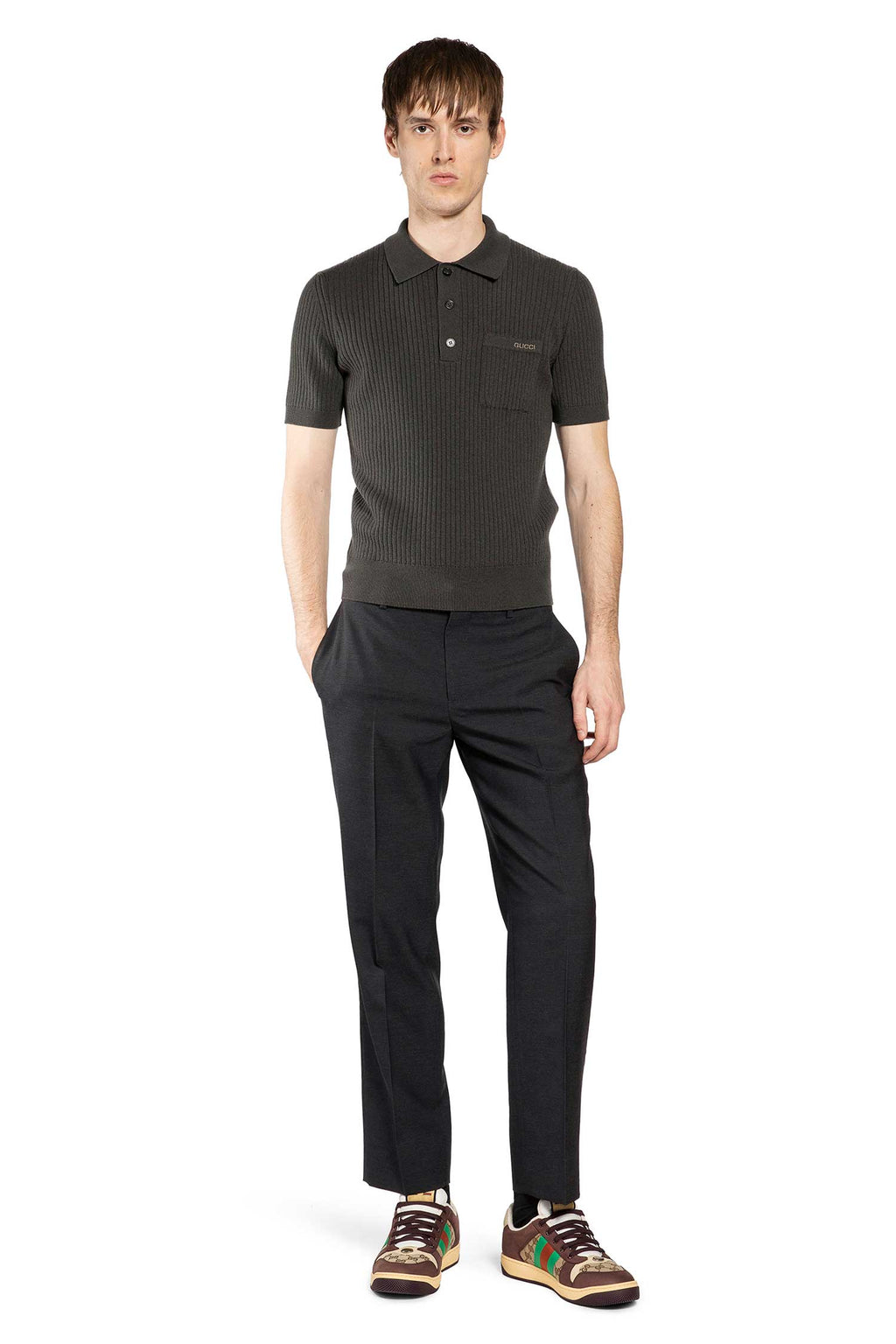 Wool Straight Leg Pants
