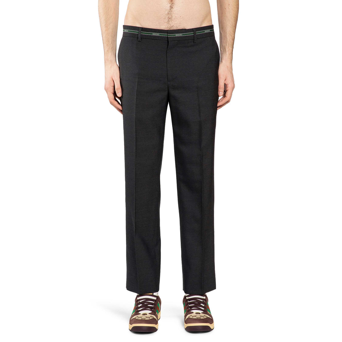 Wool Straight Leg Pants
