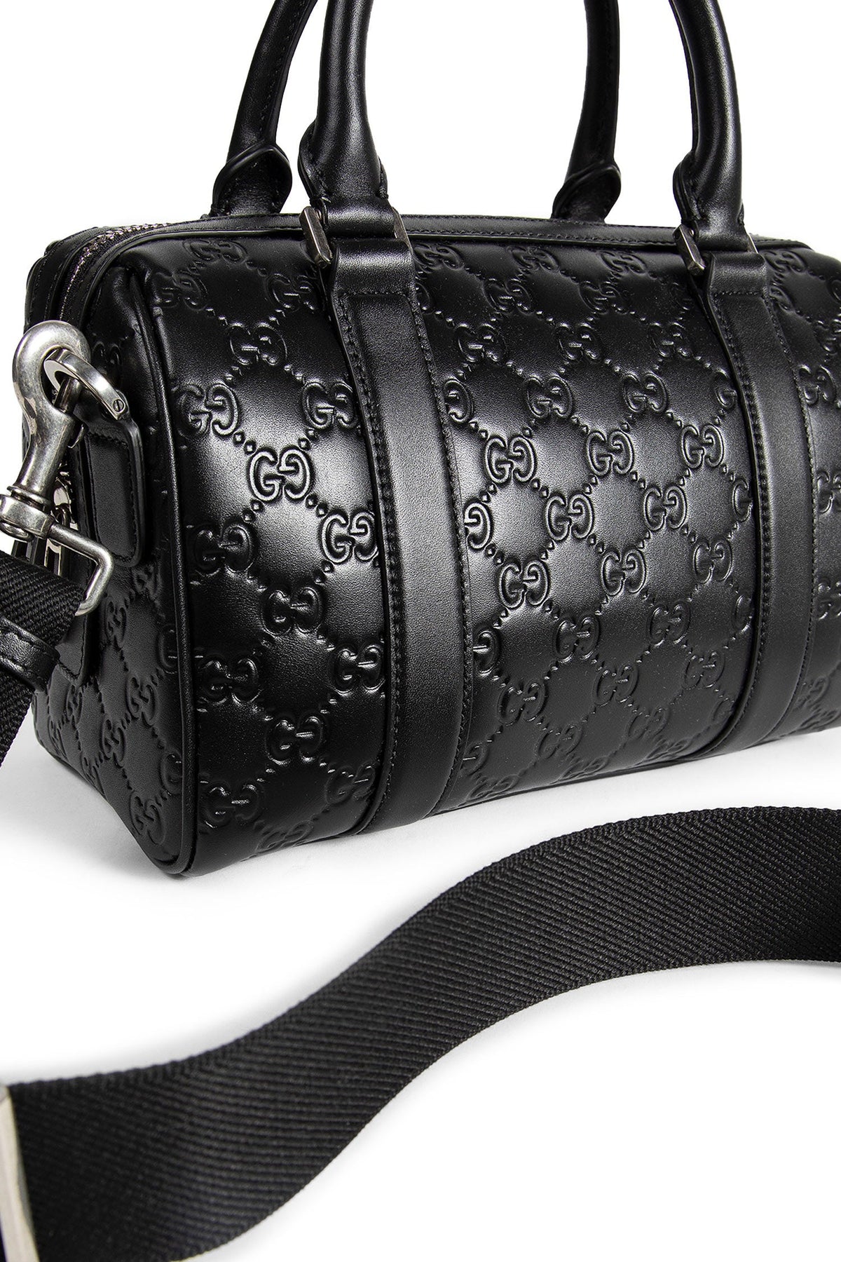 GG Emblem Small Leather Duffle Bag