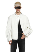 Leather Horsebit Biker Jacket