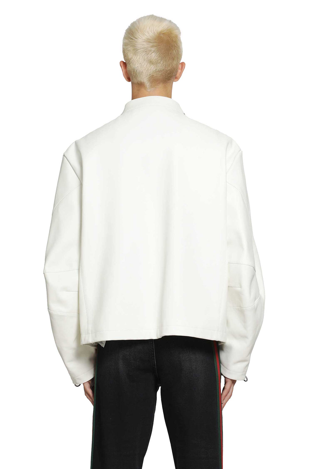 Leather Horsebit Biker Jacket