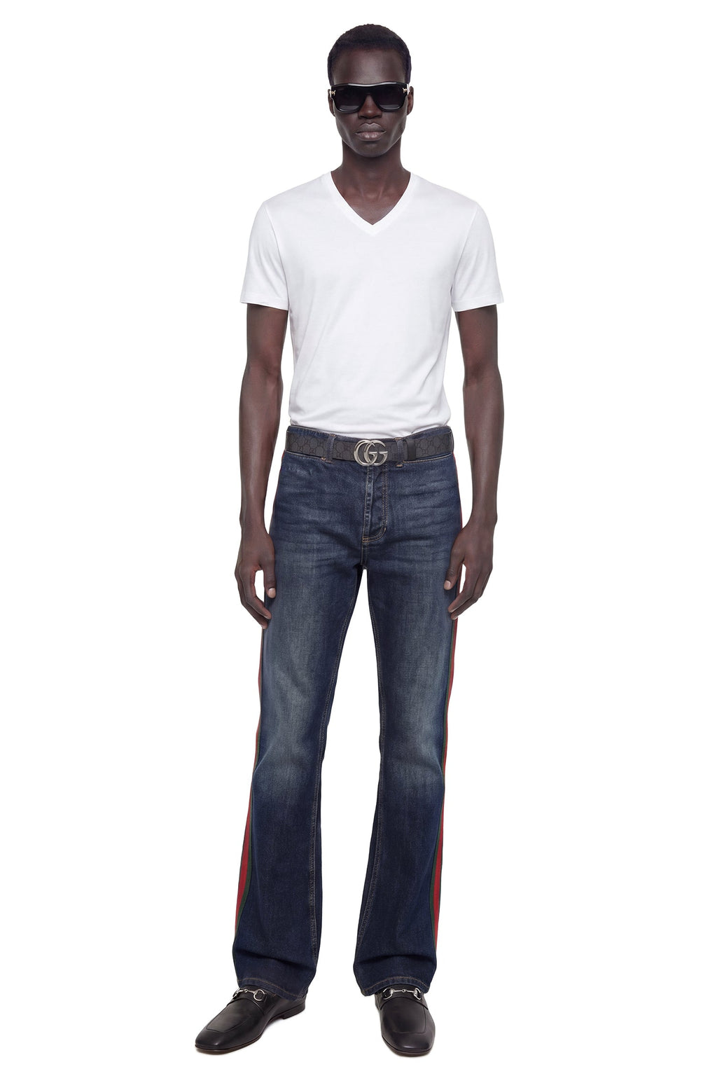 Flared 5 Pocket Jeans with Web
